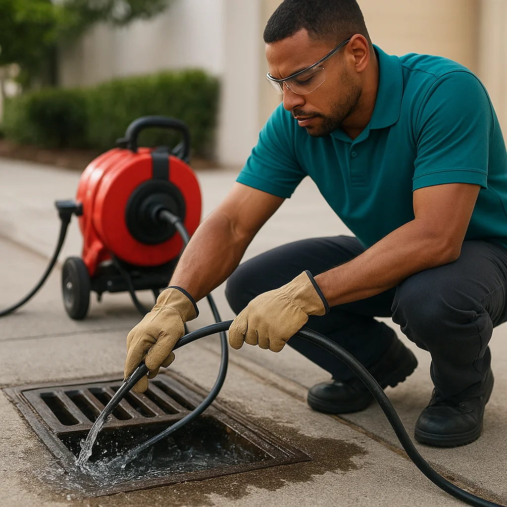 Outdoor drain cleaning