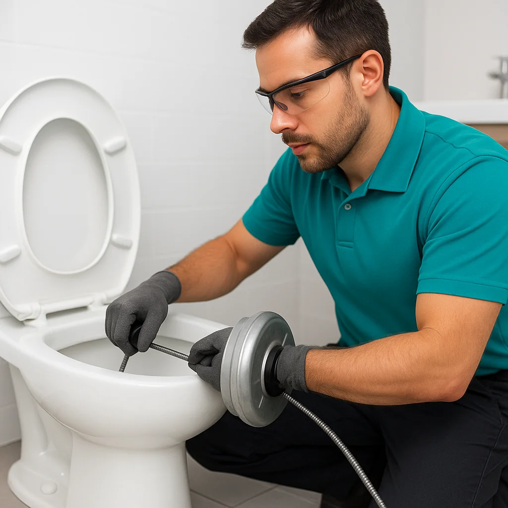 Toilet drain cleaning